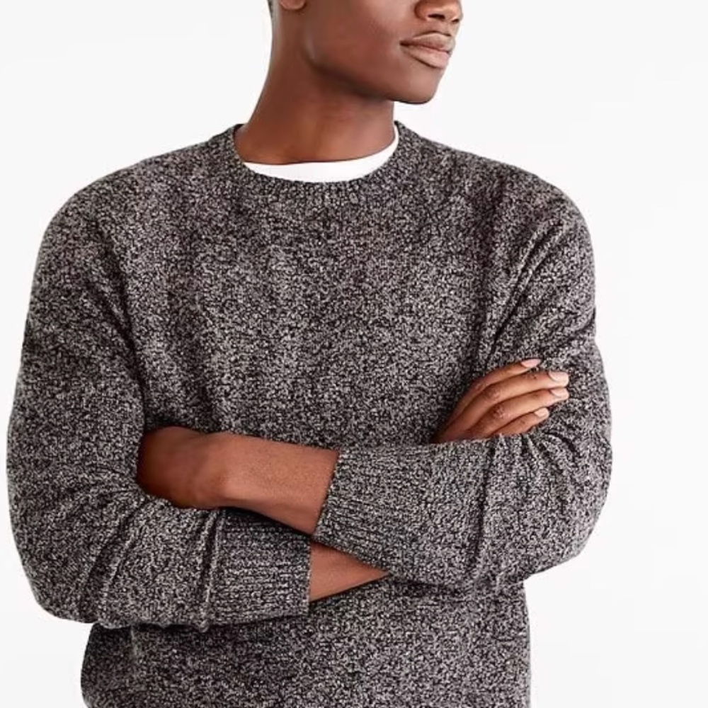J.Crew Rugged merino wool-blend marled sweater Black Size M
